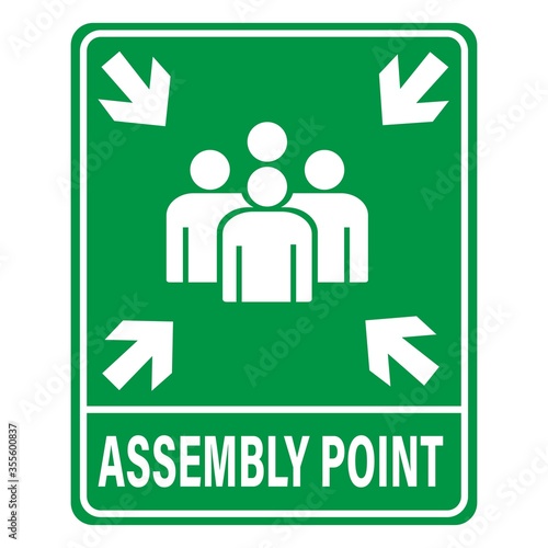 Fire Assembly Point Vector Signage Illustration Design. Vector