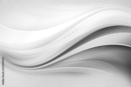White and gray waves business background with shadow.