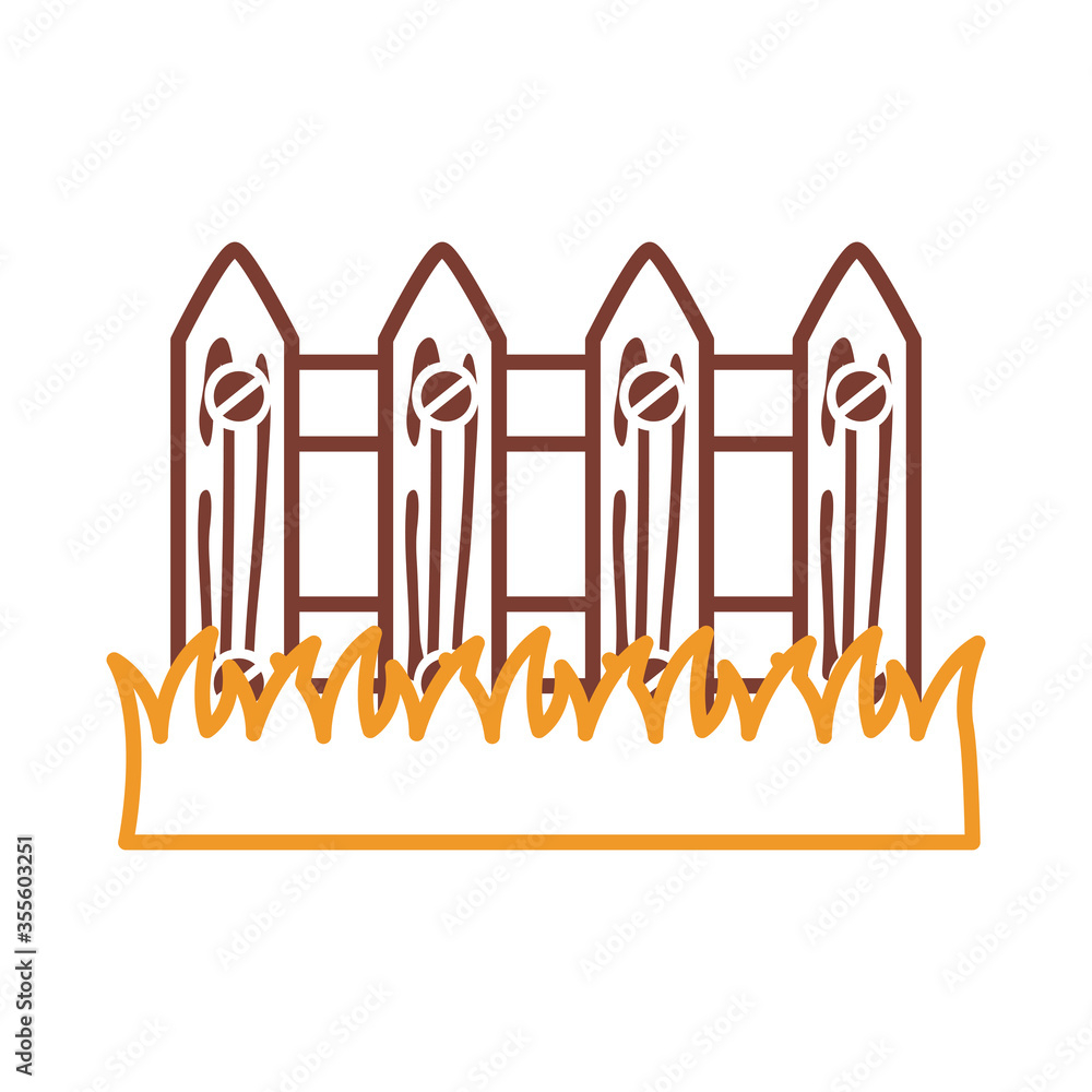garden fence line style icon vector design garden fence line style icon vector design