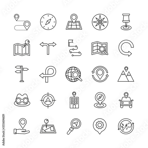 bundle of area and locations set icons