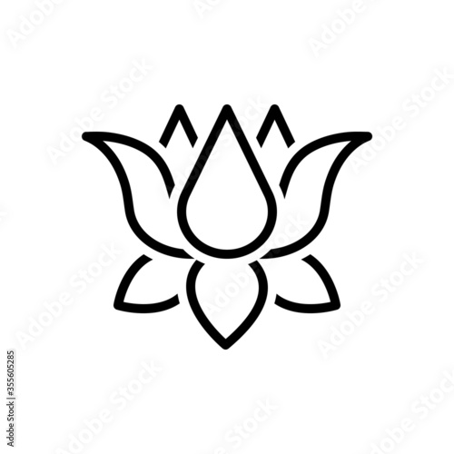 Black line icon for lotus
