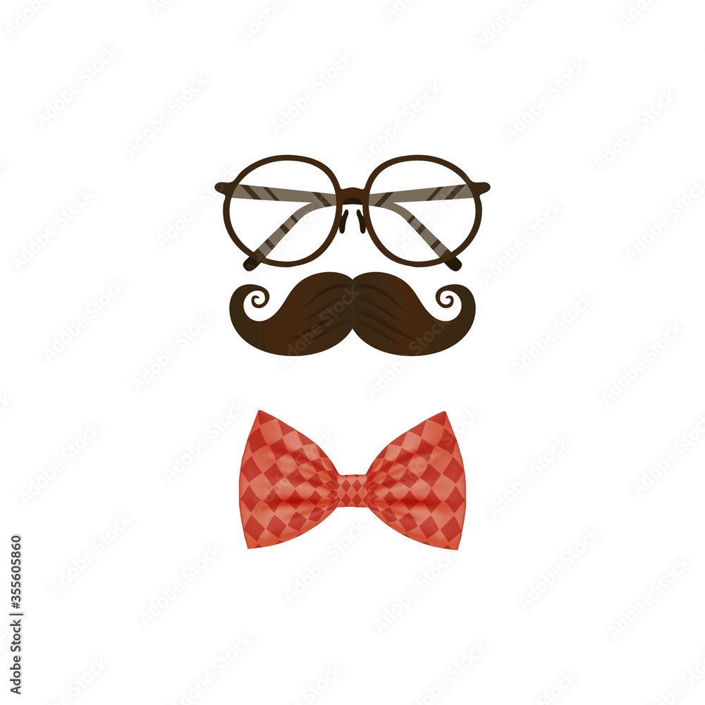 glasses mustache and bowtie of fathers day vector design glasses mustache and bowtie of fathers day vector design