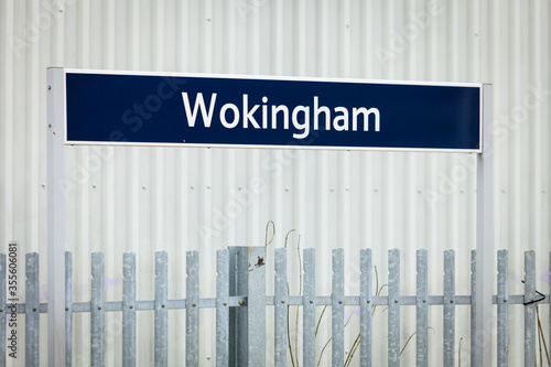 Wokingham sign in England photo