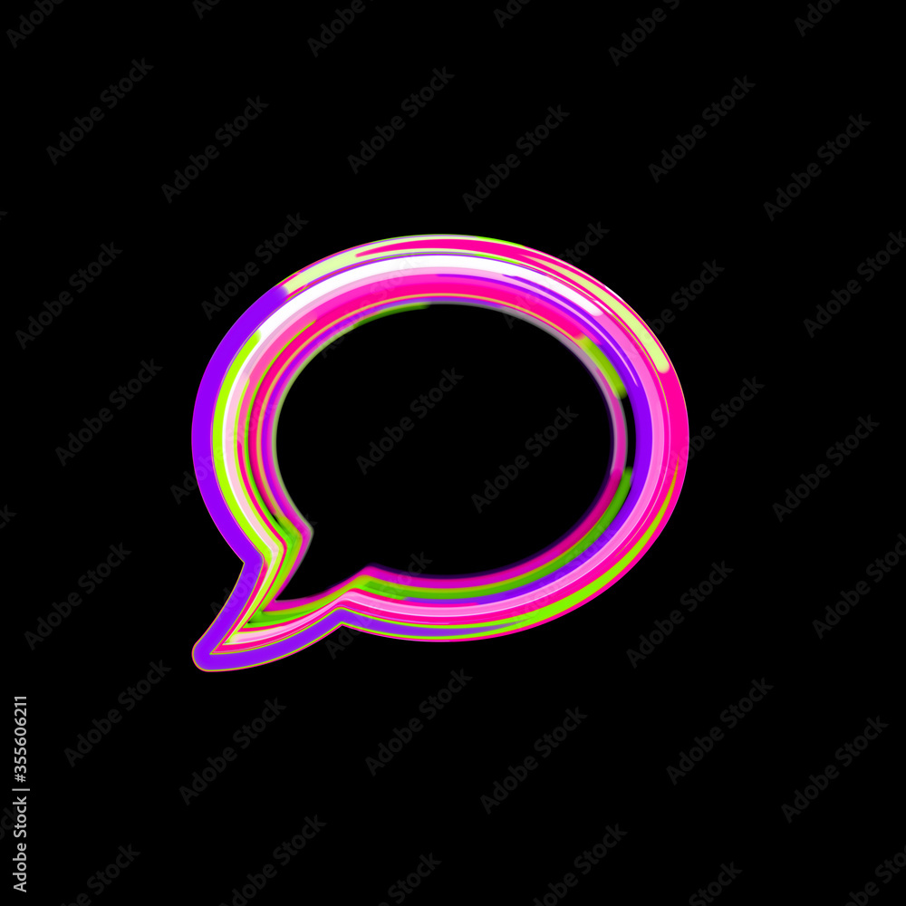 Symbol comment from multi-colored circles and stripes. UFO Green, Purple, Pink Symbol comment from multi-colored circles and stripes. UFO Green, Purple, Pink