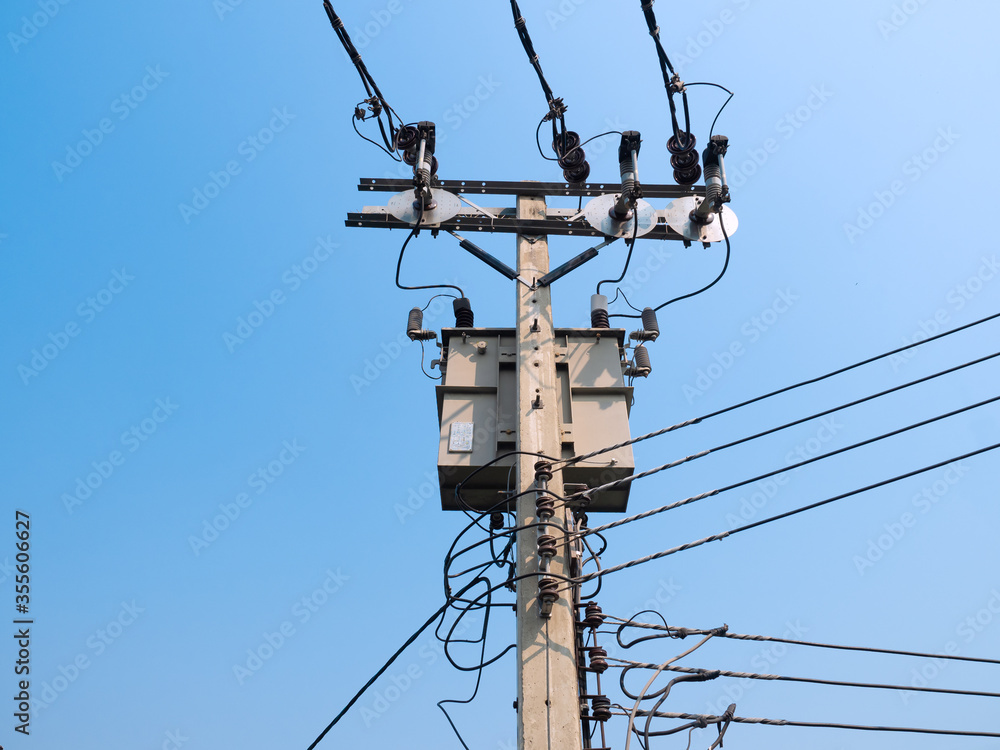 electrical power line in pole for transmission power energy electrical power line in pole for transmission power energy