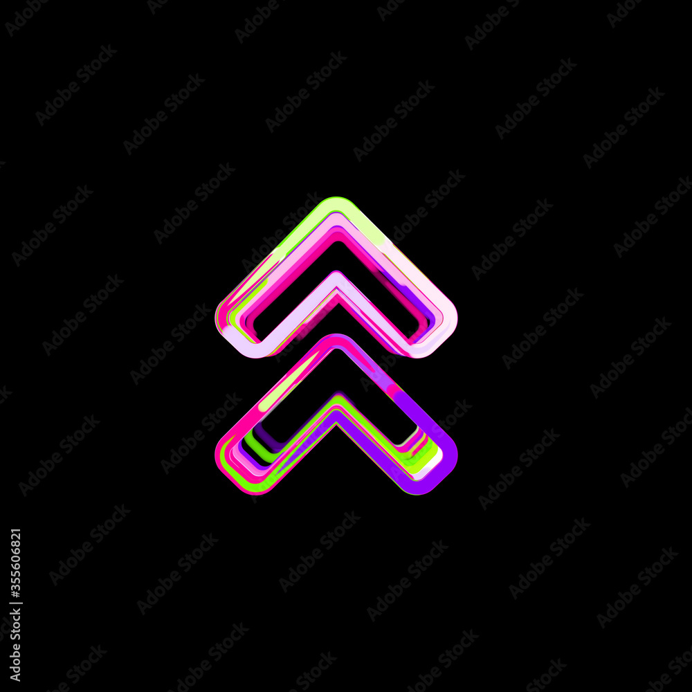 Symbol angle double up from multi-colored circles and stripes. UFO Green, Purple, Pink Symbol angle double up from multi-colored circles and stripes. UFO Green, Purple, Pink