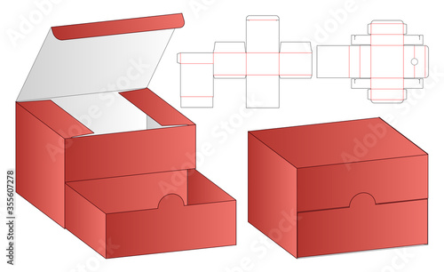 Box packaging die cut template design. 3d mock-up