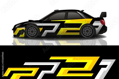 Sports car wrapping decal design
