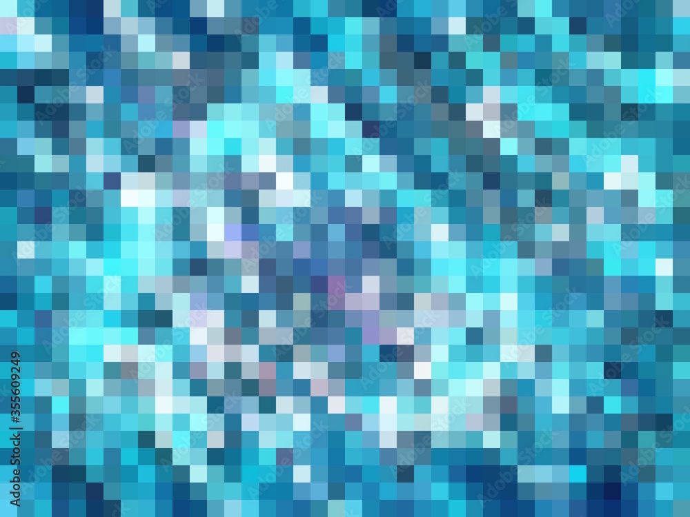 geometric square pixel pattern abstract in blue