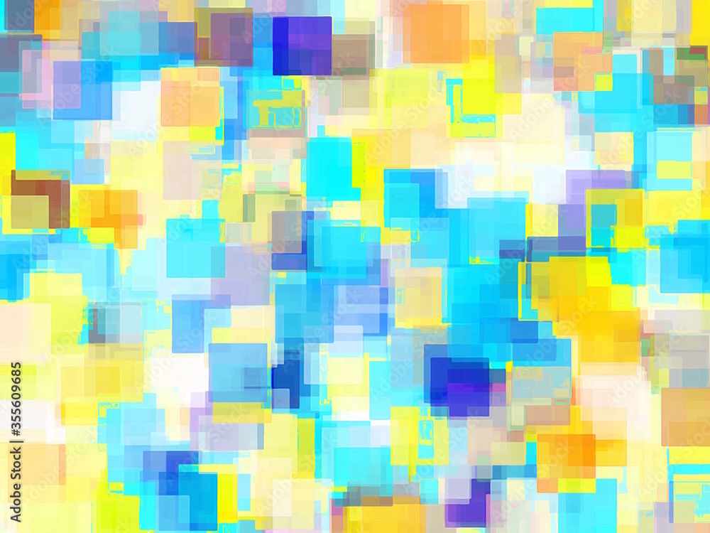 geometric square pattern abstract background in yellow and blue