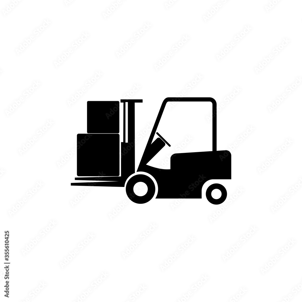 Forklift truck icon. Lifting machine sign for mobile concept and web design isolated on white background