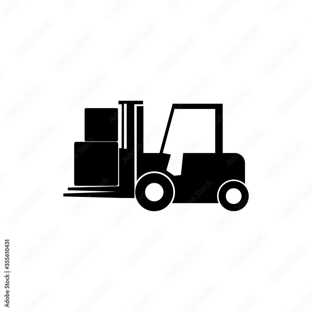 Forklift truck icon. Lifting machine sign for mobile concept and web design isolated on white background