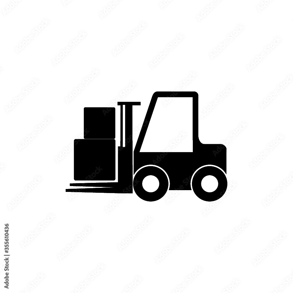 Forklift truck icon. Lifting machine sign for mobile concept and web design isolated on white background Forklift truck icon. Lifting machine sign for mobile concept and web design isolated on white background