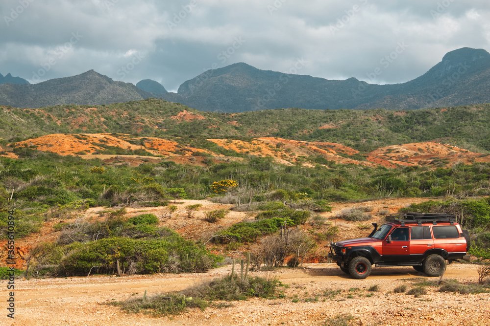 Fototapeta premium car in the desert