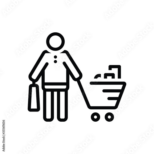 Black line icon for buyer