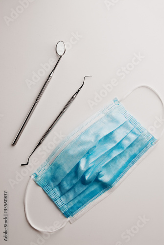 Wallpaper Mural Basic dentist tools on white table. Torontodigital.ca