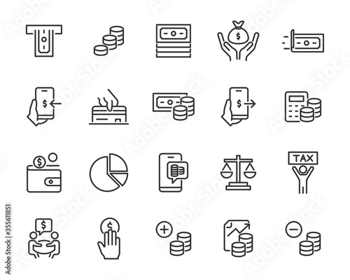set of money icons, finance, account, bank