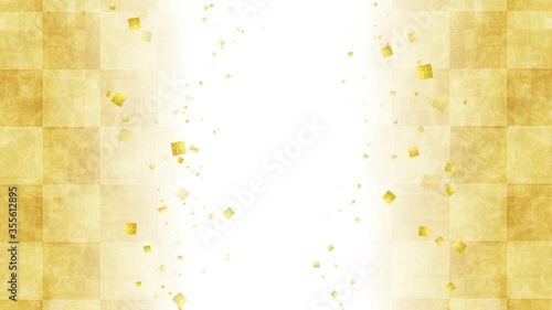 市松模様と金箔（背景は金色）
