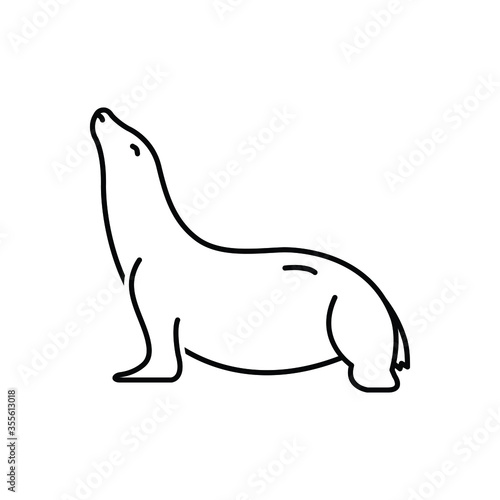 Black line icon for sea lion © WEBTECHOPS
