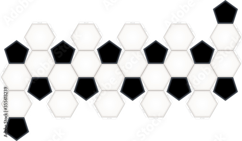 サッカーボール展開図　ペーパークラフト