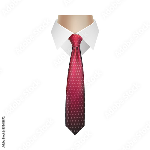 Photo Pointed necktie on shirt vector design