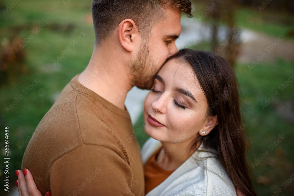 Close-up portrait of a happy couple.