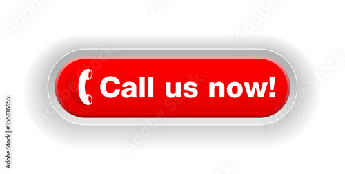 Call us now! Web button in realistic bossy style - website element for header, online support block