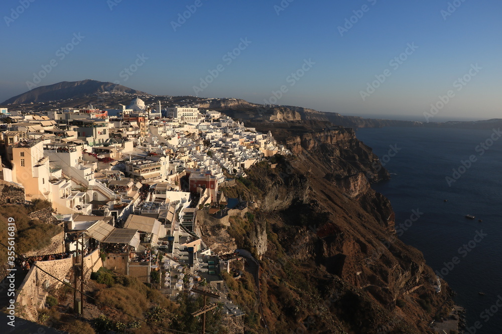 Beautiful sunset in Santorini island, Greece