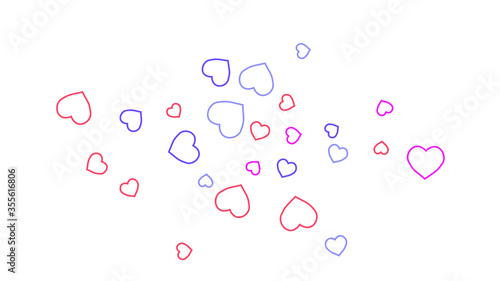 Hearts Background. Love style. Confetti texture. Romantic print.

