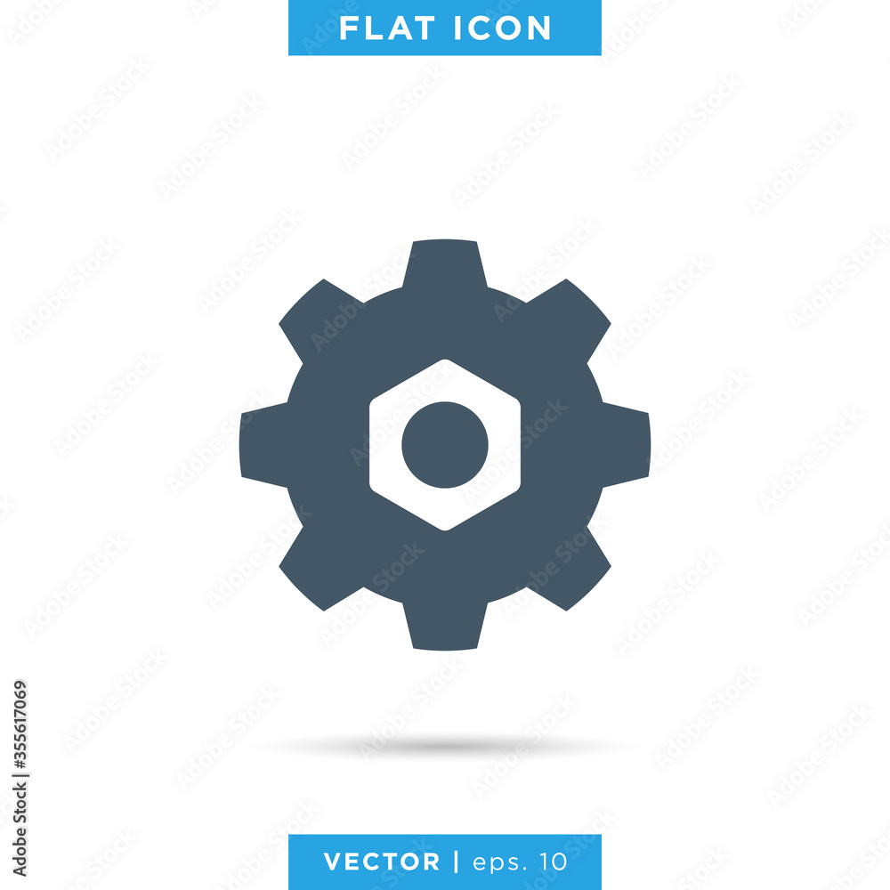 Gear icon vector logo design template. Gear icon vector logo design template.