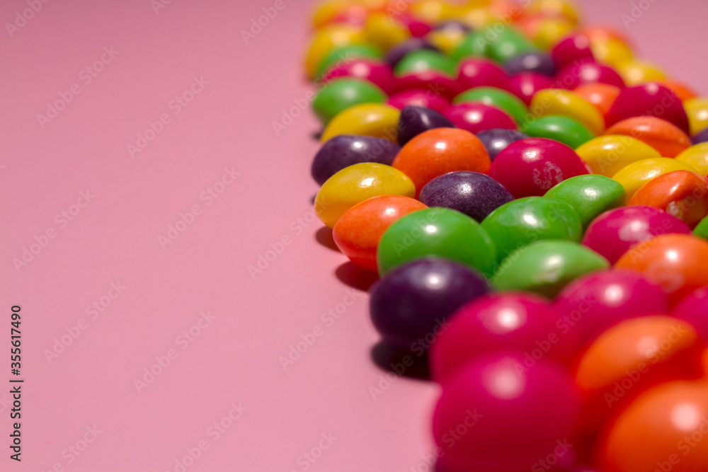 Obraz premium Close up of colorful Skittles sweets candy
