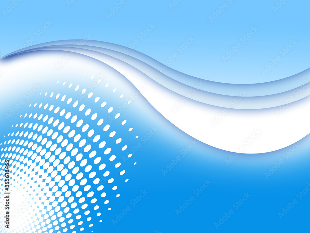 ウェーブ　波形　波　波打つ　曲線　夏　清涼感　躍動感　動的　白背景　抽象的　