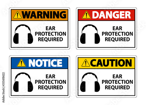 Ear Protection Required Symbol Sign Isolate on transparent Background,Vector Illustration
