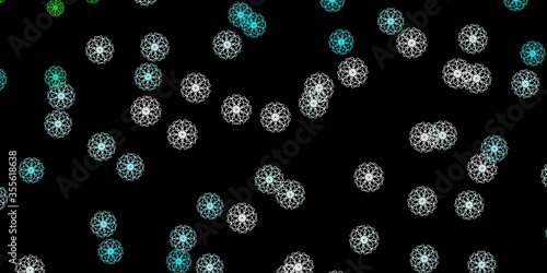 Dark Blue  Green vector background with random forms.