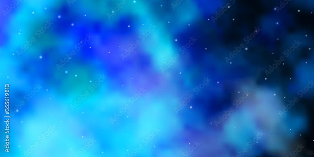 Light BLUE vector background with small and big stars. Colorful illustration in abstract style with gradient stars. Pattern for new year ad, booklets.