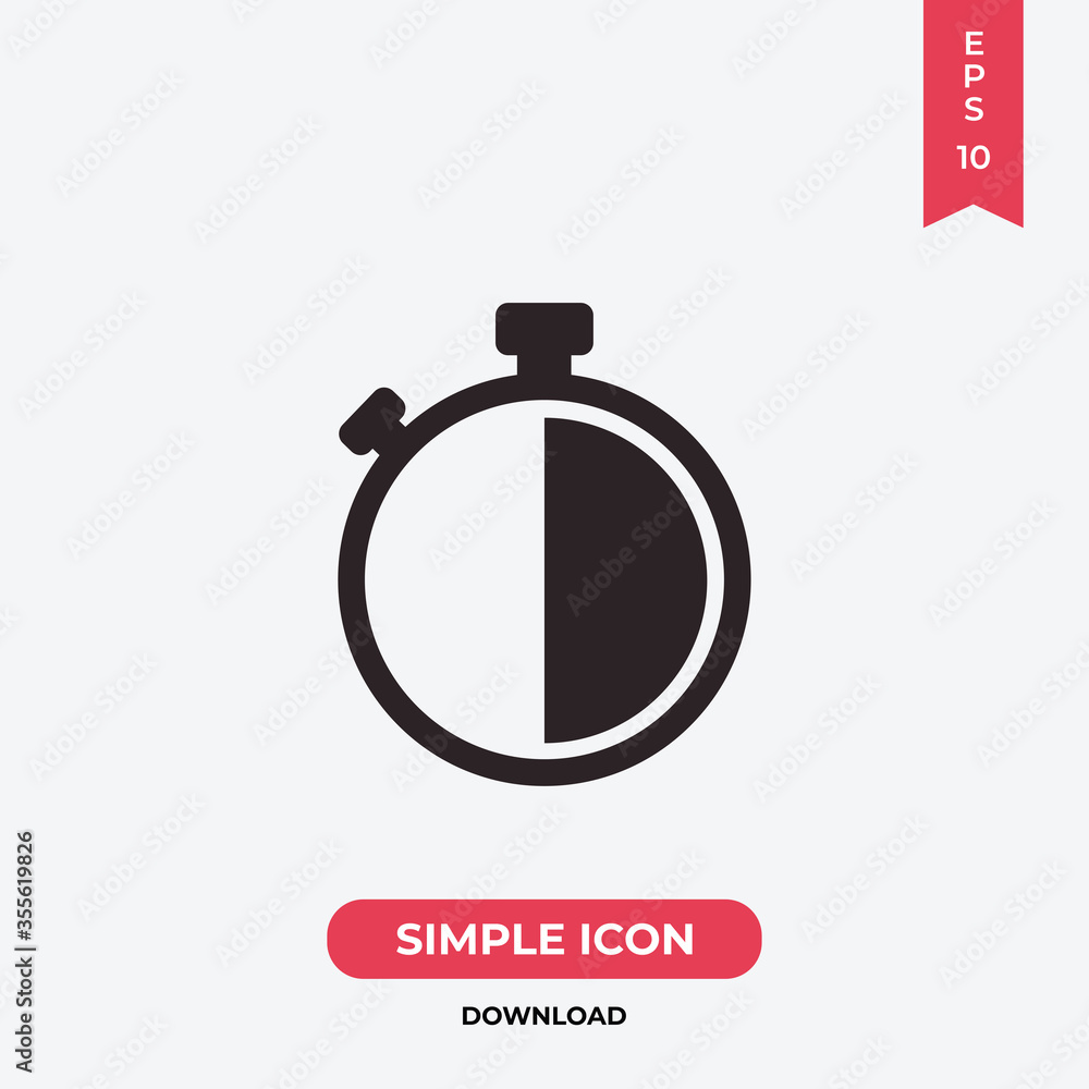 Stopwatch vector icon, simple sign for web site and mobile app. Stopwatch vector icon, simple sign for web site and mobile app.