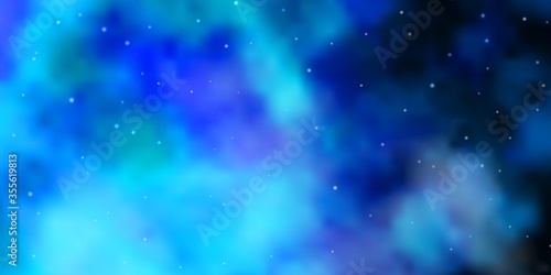 Light BLUE vector background with small and big stars. Colorful illustration in abstract style with gradient stars. Pattern for new year ad  booklets.