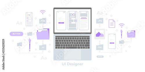 UI Designer Flat Vector Illustration, Suitable for Web Banners, Infographics, Book, Social Media, And Other Graphic Assets