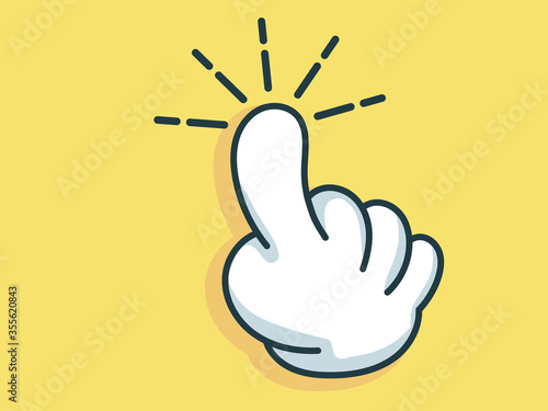 hand click cartoon vector