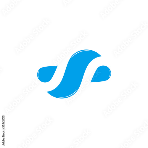 simple letter s geometric water splash symbol logo vector