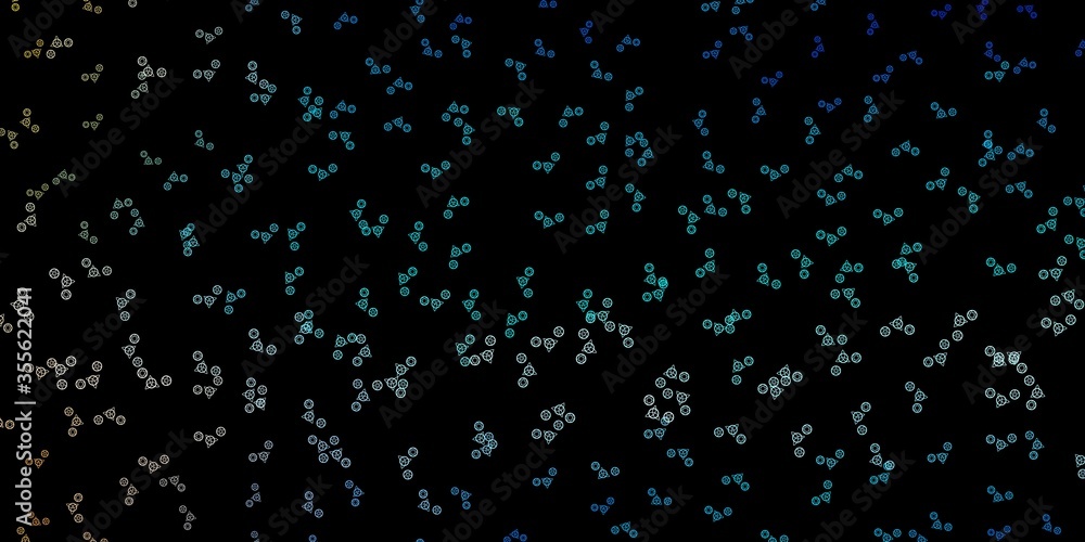 Dark Blue, Yellow vector pattern with magic elements. Dark Blue, Yellow vector pattern with magic elements.
