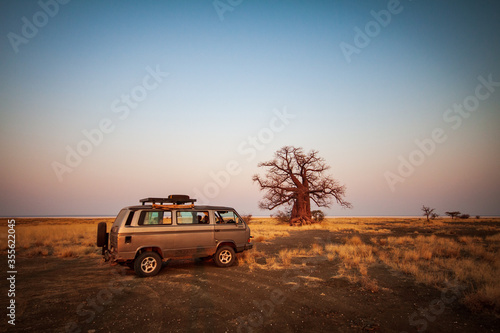 safari car in the desert