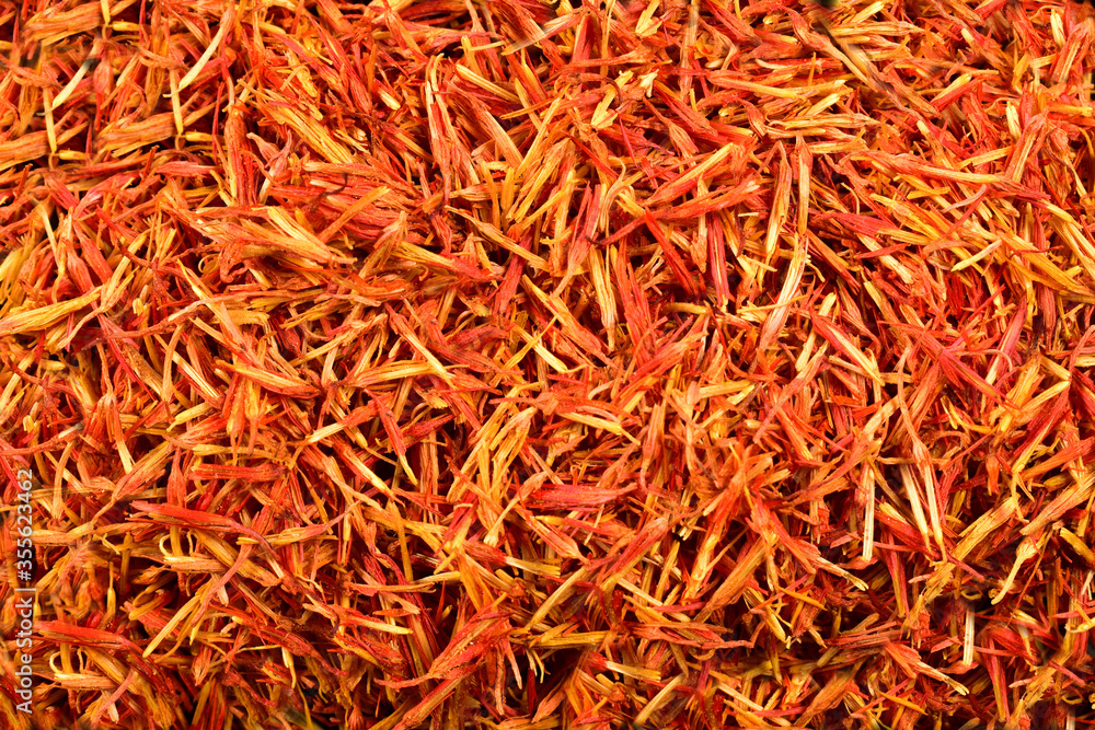 Fototapeta premium Close up Iranian red saffron spice isolated