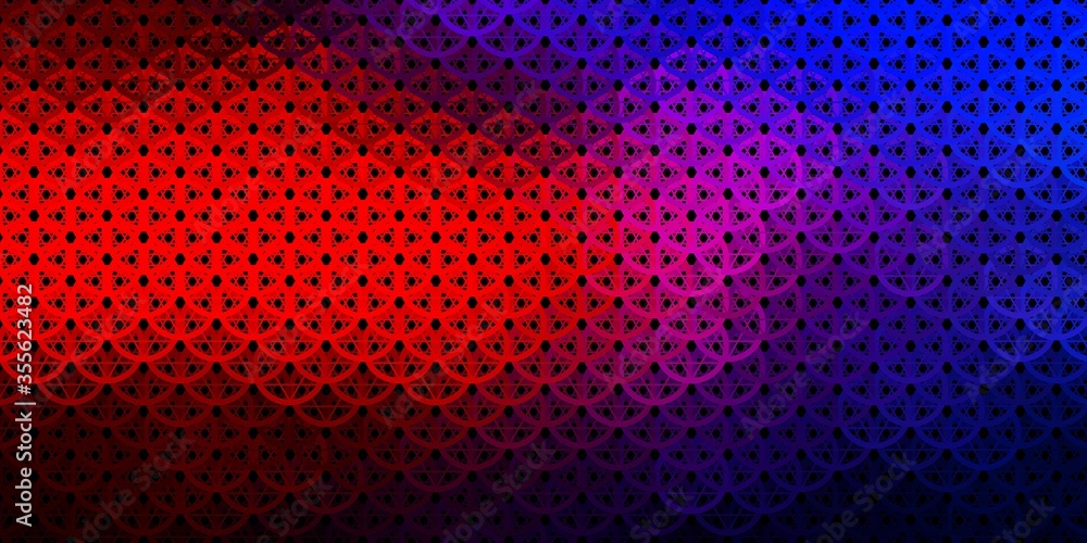 Dark Blue, Red vector pattern with magic elements. Dark Blue, Red vector pattern with magic elements.