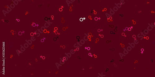 Light Pink vector backdrop with woman s power symbols.