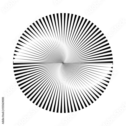 Radial speed Lines in Circle Form for comic books . background . Vector Illustration .Technology round Logo . Circular Design element . Abstract Geometric shape . 