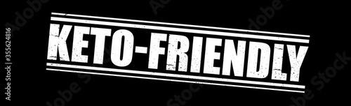 Keto-Friendly Rubber white Stamp. Vector