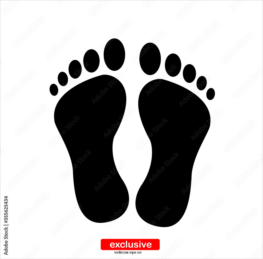 Human foot vector icon.Flat design style vector illustration for graphic and web design. Human foot vector icon.Flat design style vector illustration for graphic and web design.