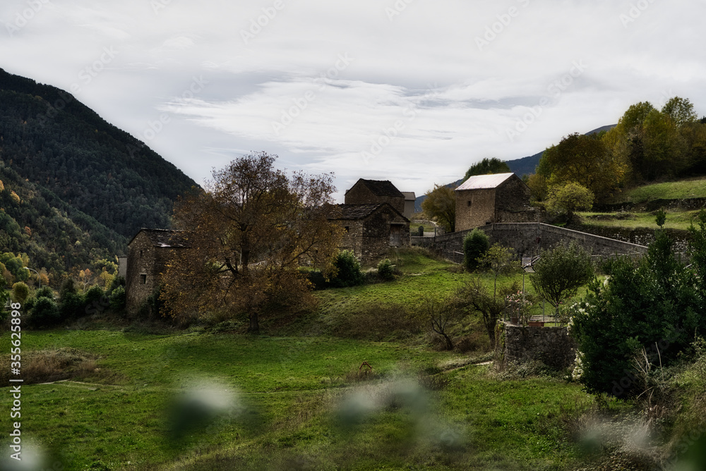 Old house in the mountains.Aragones Pyrenees, Spain.