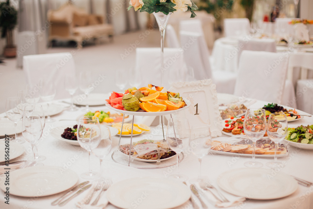 Fototapeta premium Venue of weddings. Banqueting hall